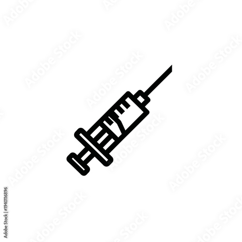Medical Syringe Icon Illustration for Healthcare and Vaccination Concepts