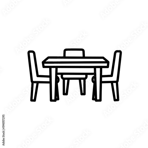 Minimalist Dining Room with Modern Table and Chairs Set for Home