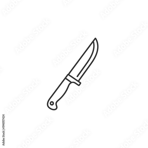 Minimalist Illustration of a Kitchen Knife with Sharp Blade and Handle