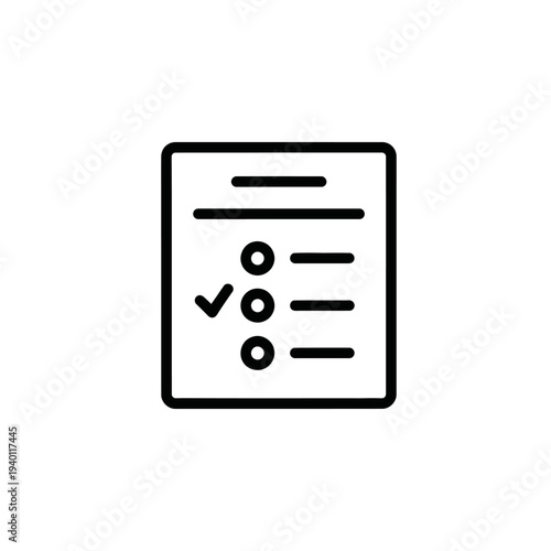 Minimalist Checklist Icon for Task Management and Organization