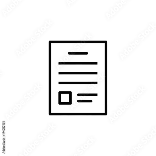 Minimalist Document Icon Illustration for Digital Files and Business