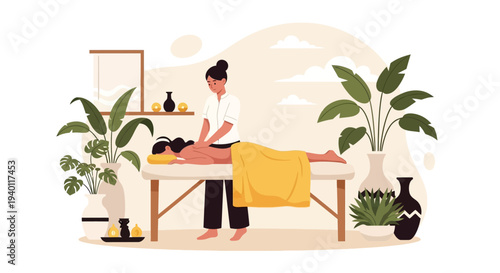 Serene Spa Day with Calm Massage Therapist.