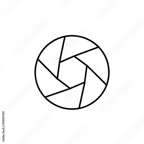 Minimalist Circular Camera Aperture Icon for Photography and Design