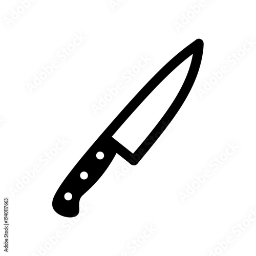 Minimalist Composition of a Sharp Kitchen Knife with Long Handle