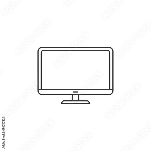 Minimalist Computer Monitor Illustration for Technology and Design Concepts
