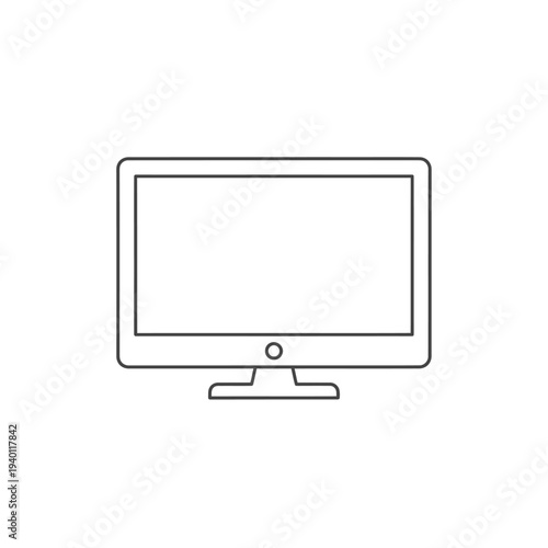 Minimalist Computer Monitor Illustration for Technology and Digital Concept