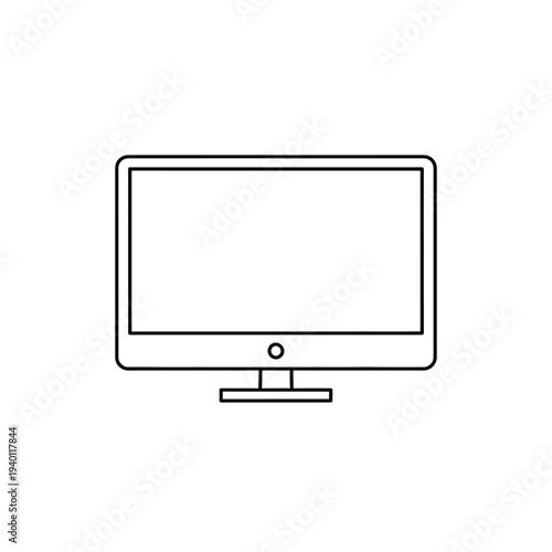 Minimalist Computer Monitor Illustration for Technology and Digital Concepts