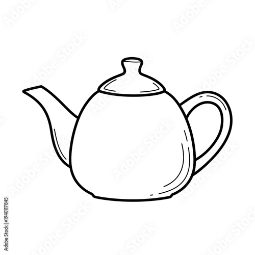 Minimalist Hand-Drawn Teapot Illustration for Coffee and Tea Concepts
