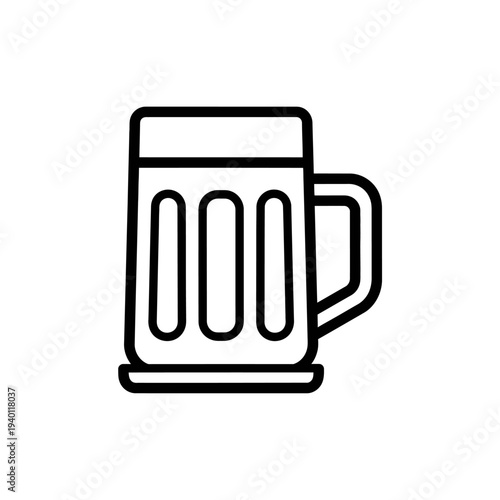 Minimalist Illustration of a Beer Mug for Refreshing Drink Concept