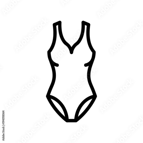 Minimalist Line Art Illustration of a Stylish One-Piece Swimsuit for Summer Fashion