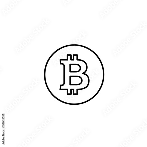 Minimalist Illustration of a Bitcoin Symbol for Digital Currency Concept