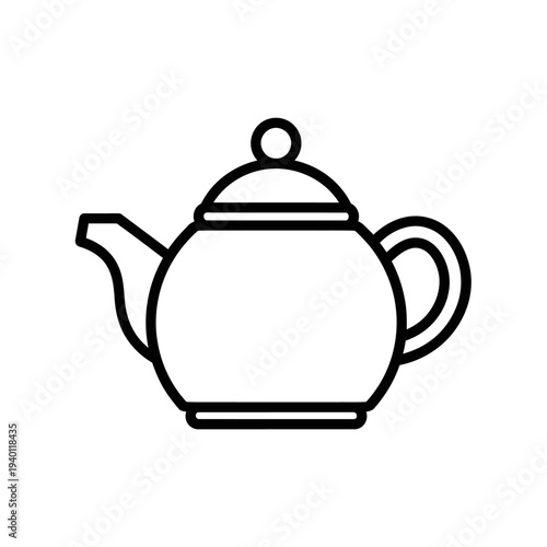 Minimalist Line Art Illustration of a Classic Tea Pot for Beverage and Kitchen Decor