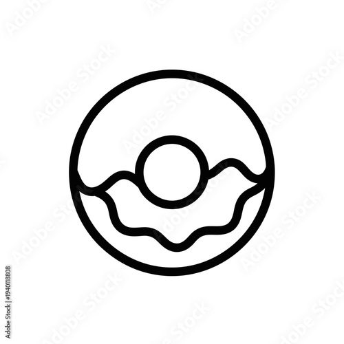 Minimalist Line Art of a Donut with Glaze and Sprinkles for Dessert Lovers