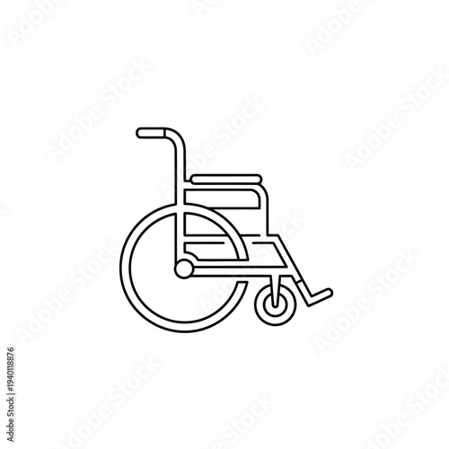 Minimalist Line Drawing of a Wheelchair Representing Accessibility and Support