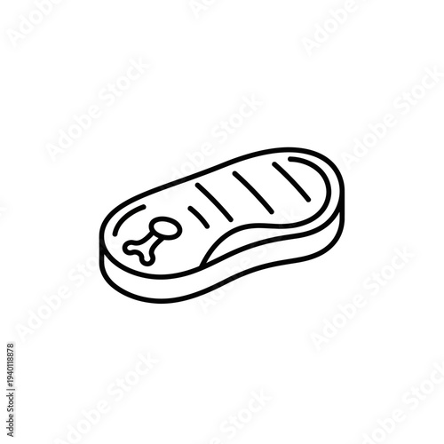 Minimalist Line Drawing of a Dog Biscuit Snack for Pet Accessories