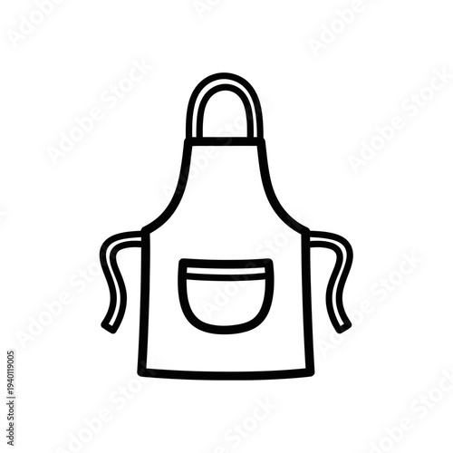 Minimalist Line Drawing of Apron for Cooking or Culinary Use
