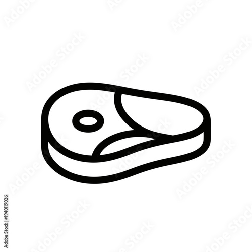 Minimalist Line Drawing of a Fresh Steak for Food Illustration and Culinary Design