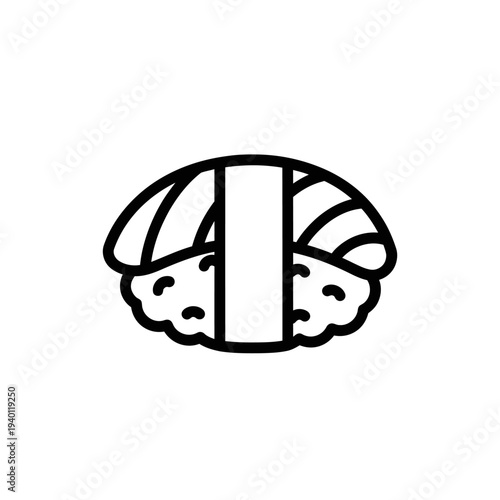 Minimalist Sushi Roll Illustration for Modern Asian Cuisine Design