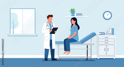 Doctor and female patient.