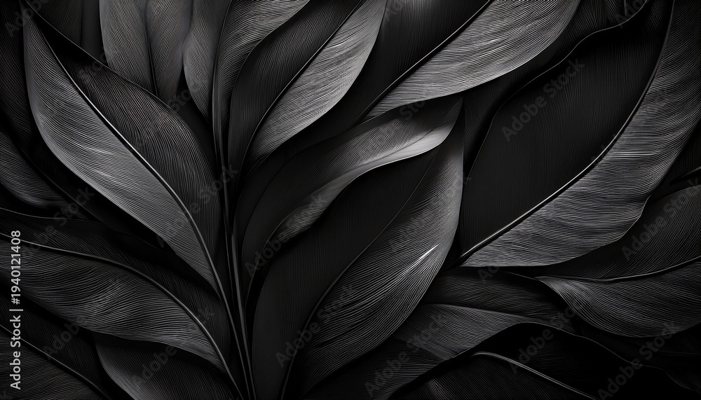 Fototapeta premium Elegant Black Leaf Design For Modern Decor
