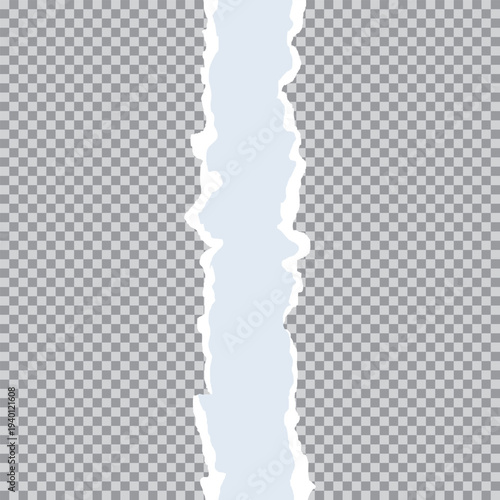 Ripped paper effect with light blue strip and transparent background