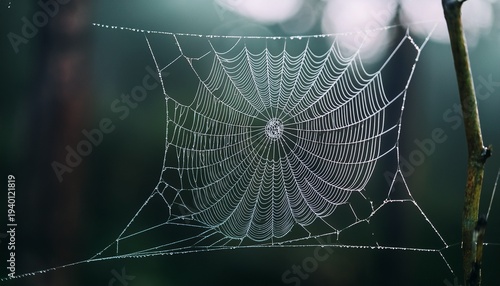 Wet Cobweb Macro Eerie Atmospheric Background