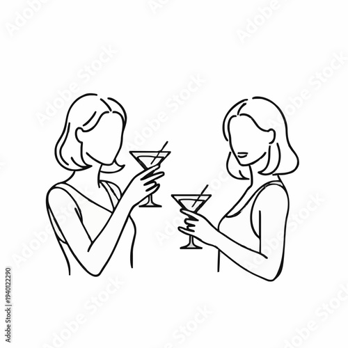 girlfriends at a party icon