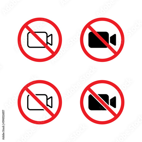 No video recording icon set in flat design. Camera disabled symbol Free Download No video recording icon set in flat design. Camera disabled symbol - GFXLoad
