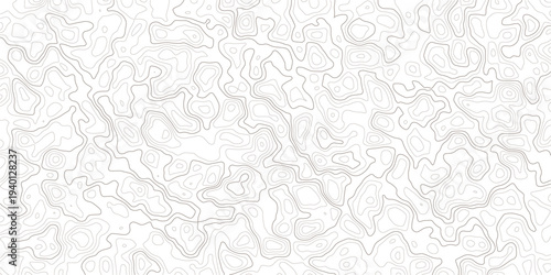 Gray topographic map contour lines pattern on white background