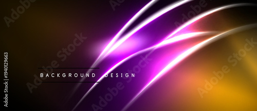 Abstract vibrant background. Orange, purple hues blend, creating dynamic light streaks. Modern design element for digital projects.