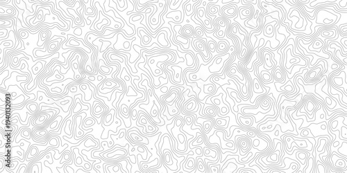 Gray topographic map lines on white background for design and illustration purposes