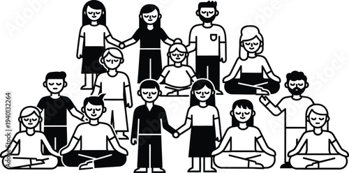 Diverse group of people holding hands in circle formation for unity and support.