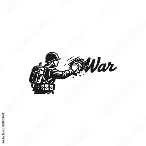 vector illustration of soldier to erase the war in this world