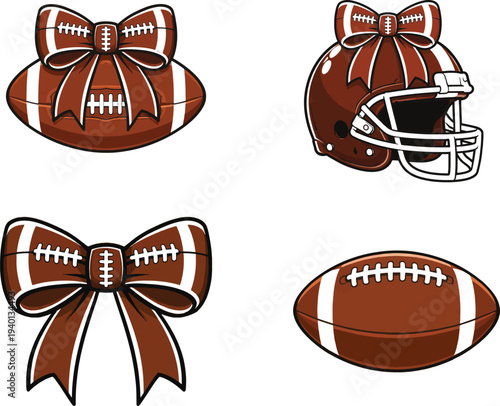Wallpaper Mural American Football Bow Helmet And Ball Sports Vector Torontodigital.ca