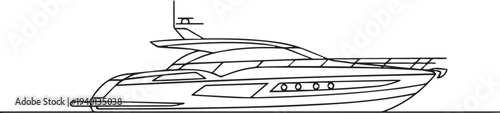 Vector yacht icon, luxury boat illustration