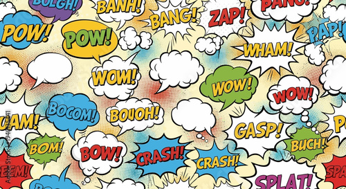 Comic Book Sound Effects Explosion - Pow, Bam, Zap, Wham, Wow, Crash, Splat