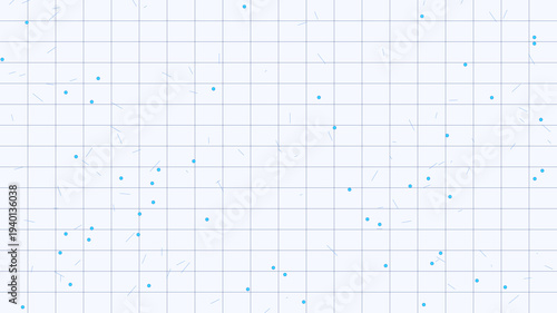 Randomly Scattered Small Blue Dots on a White Grid Background
