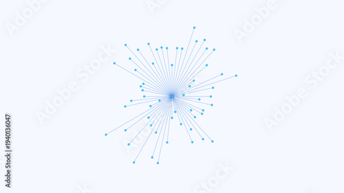 Dynamic Abstract Vector Network Illustrating Data Connection and Information Hub