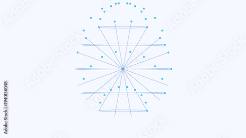 Abstract network connections and data flow visualization