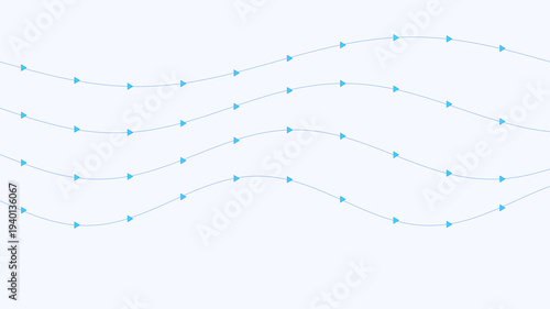 Abstract blue wavy lines with dots on a white background