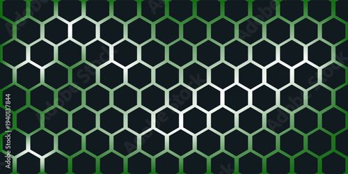 Black Hexagonal Pattern on Green Magma Background. Modern technology innovation concept. Modern background