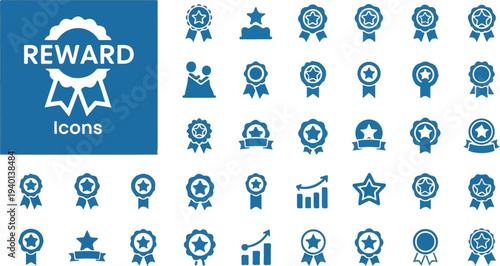 Set of 25 reward icons vector
