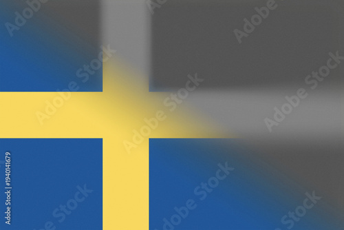 Foto Abstract Image Blending the Vibrant Blue and Yellow of the Swedish Flag on the L