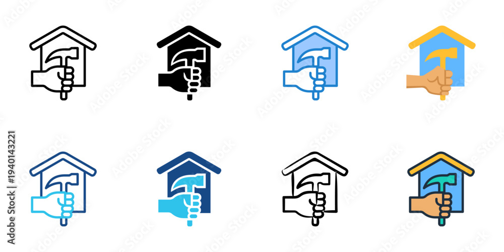 Fototapeta premium Home Repair icons set multiple style collection. Editable stroke 
