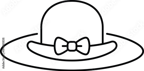 Elegant Bowler Hat with Bow