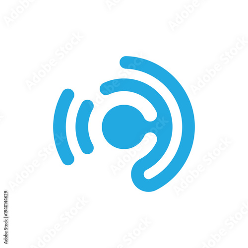 Blue Sound Wave Icon Simple Design