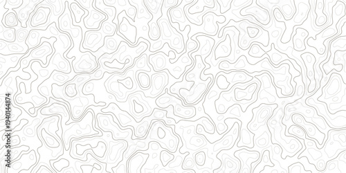Topographic map illustration with wavy lines on white background