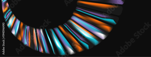 Abstract colorful arc. Striking gradients, smooth lines create dynamic visual impact. Modern design element, vibrant hues.