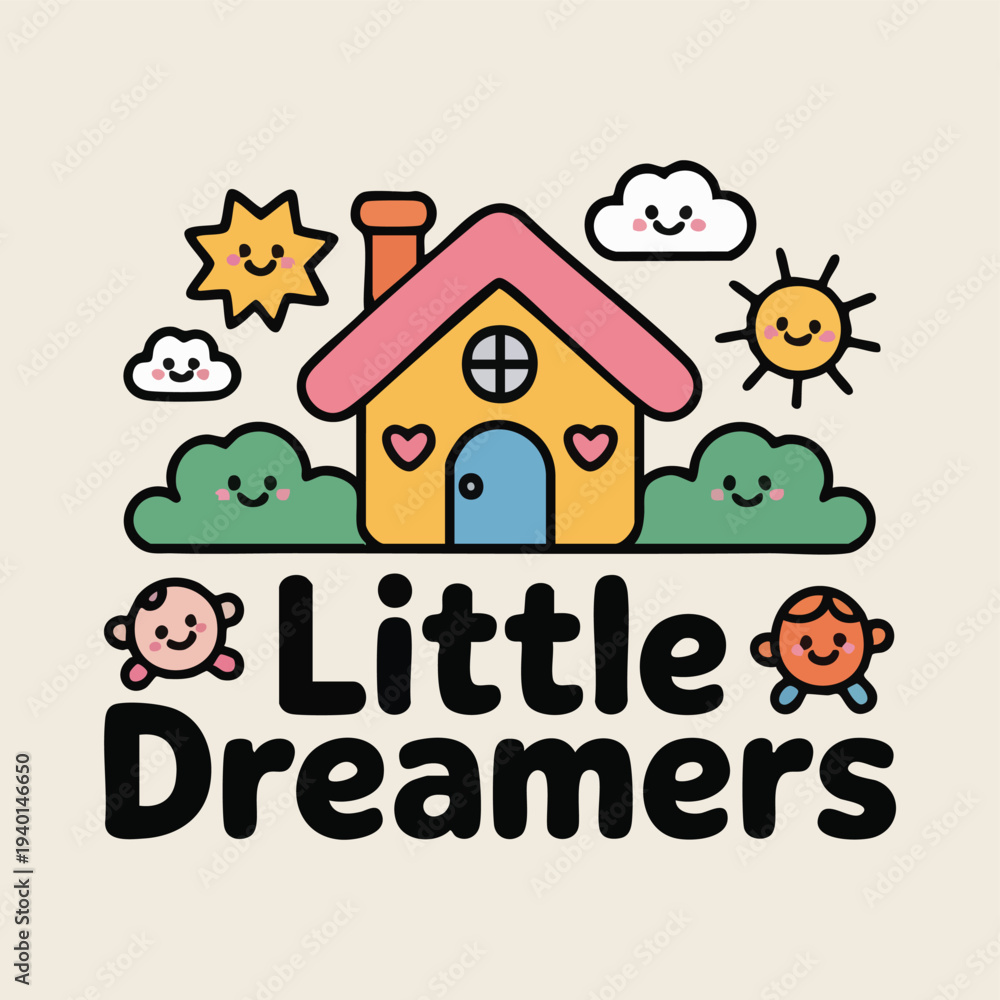 Fototapeta premium Playful and colorful logo design for a kids nursery