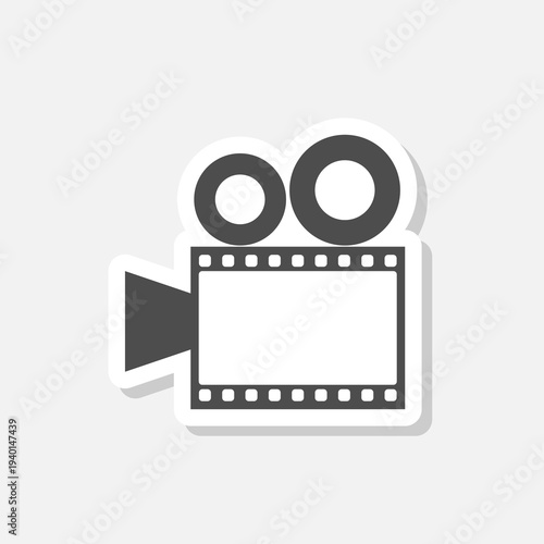 Film Camera logo icon sticker isolated on gray background